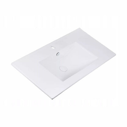 Flow Wall-Mounted 2 Drawer Bathroom Vanity Cabinet with Basin 80cm - Cashmere