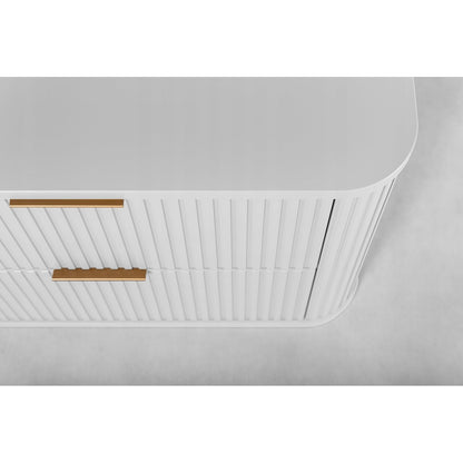 Elegance Glamour Style 2 Drawer Bathroom Wall Vanity Cabinet 60cm - White