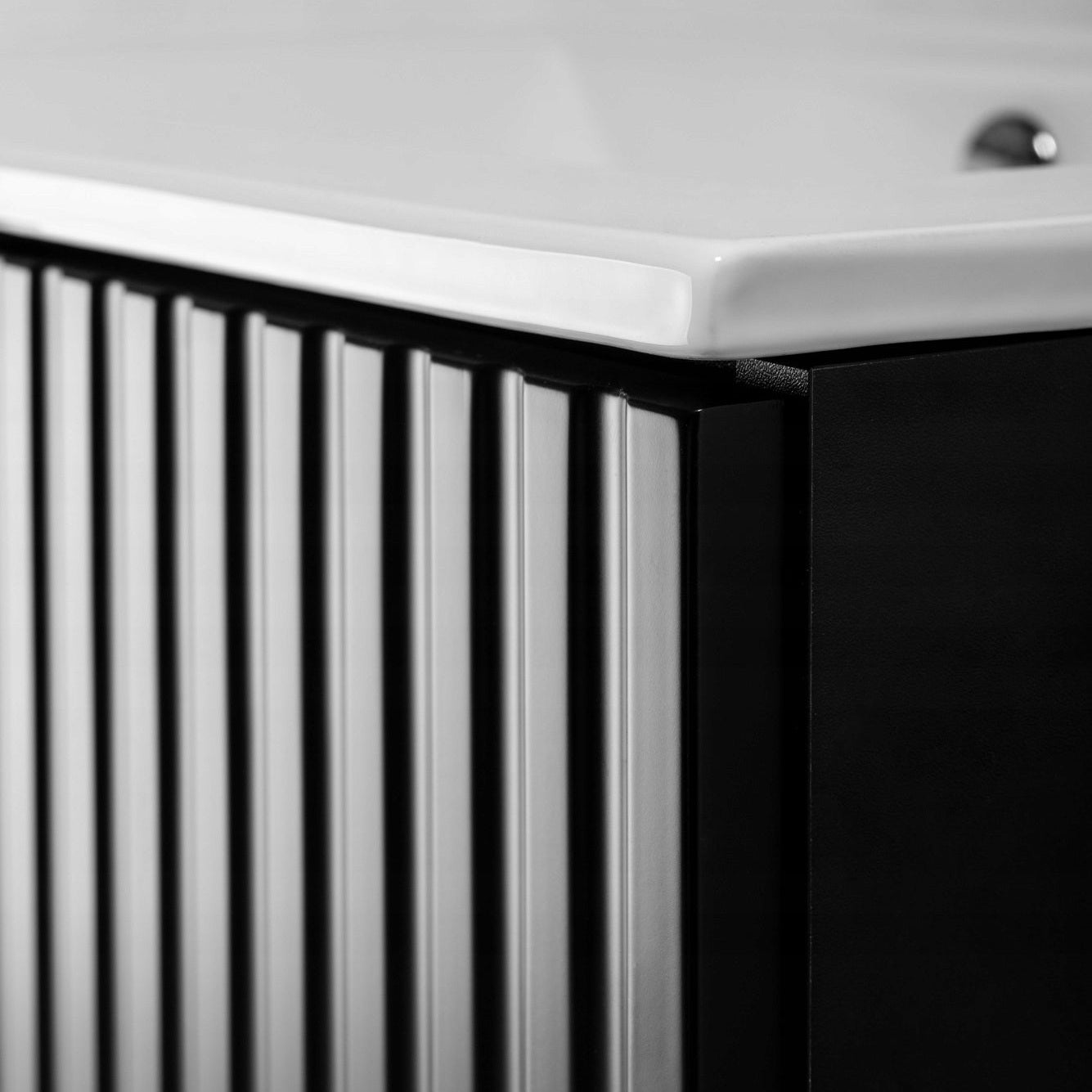 Flow 2 Drawer Bathroom Vanity Cabinet 60 cm with Worktop - Black