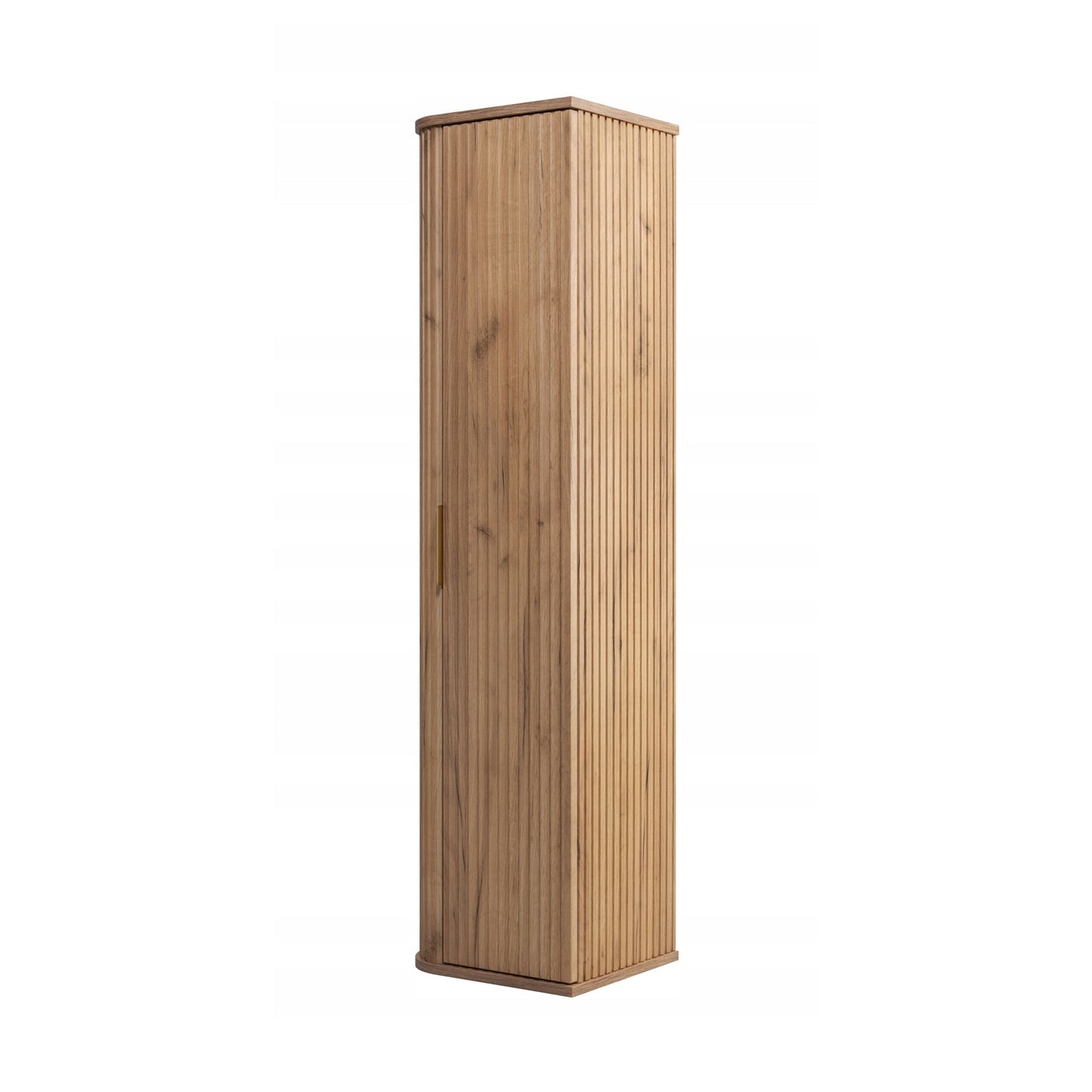 Elegance Glamour Style Tall Bathroom Wall Cabinet - Gold Craft Oak