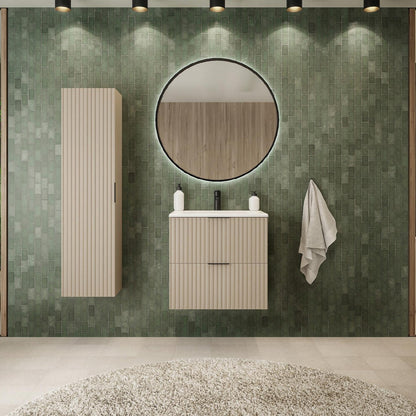 Flow 2 Drawer Standing Bathroom 60cm Vanity Cabinet with Basin - Cashmere