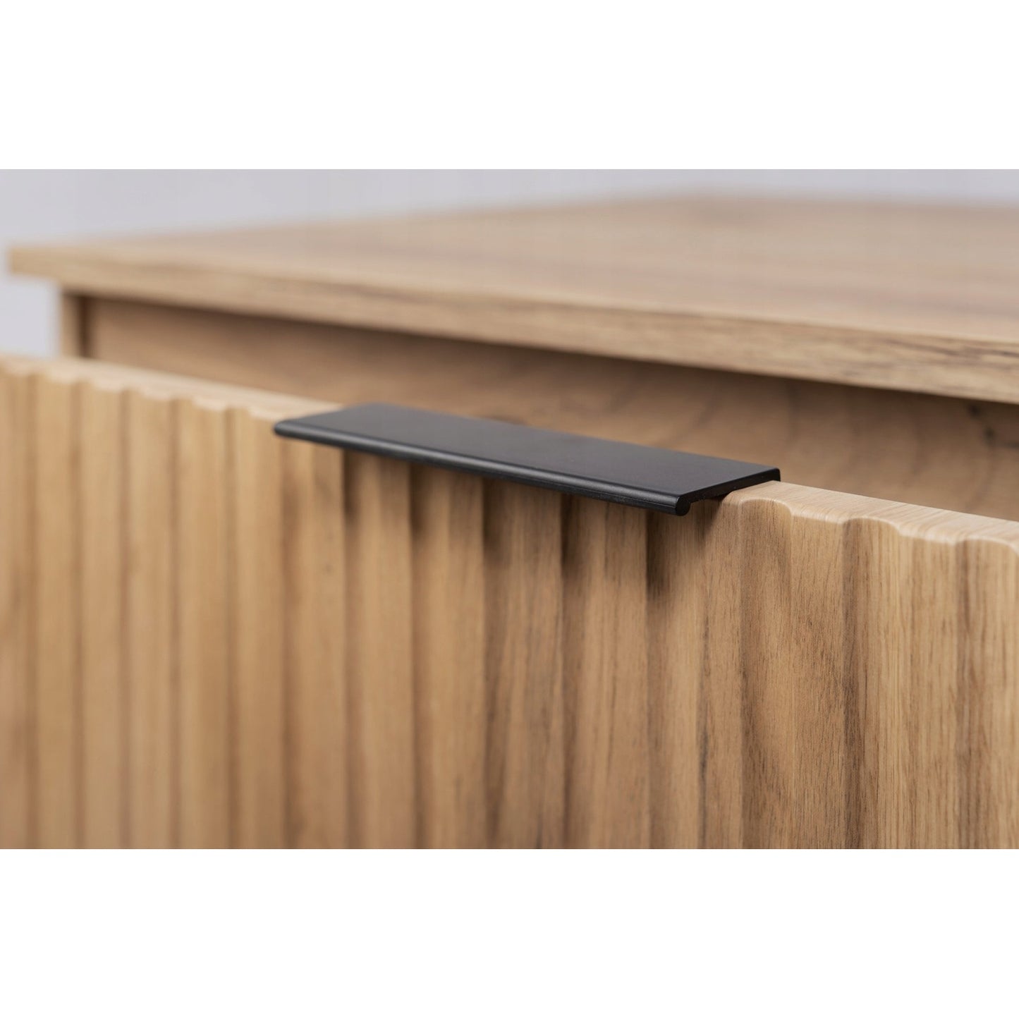 Flow Wall-Mounted 2 Drawer Bathroom Vanity Cabinet with Worktop 80cm - Gold Craft Oak