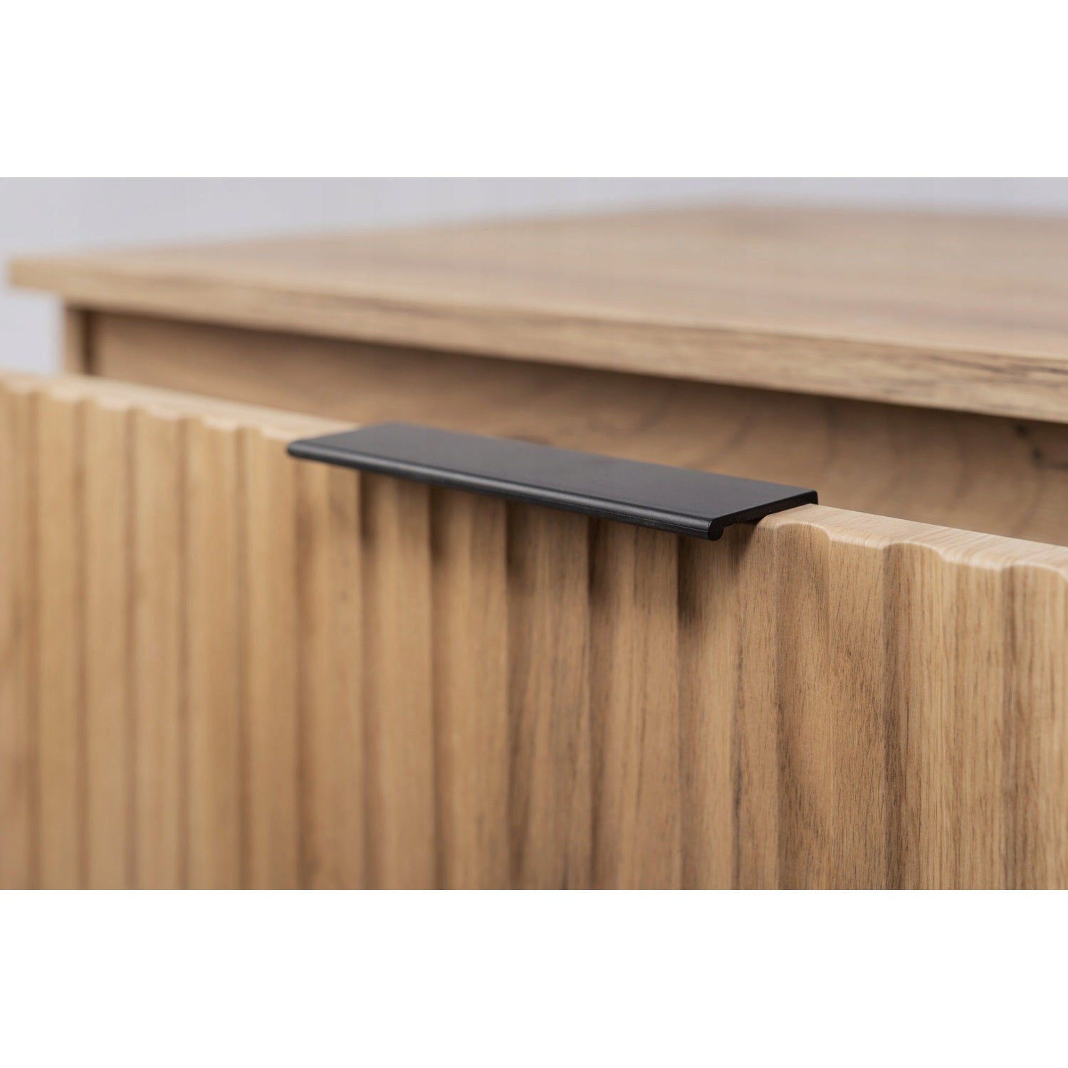 Flow Wall-Mounted 2 Drawer Bathroom Vanity Cabinet with Worktop 80cm - Gold Craft Oak