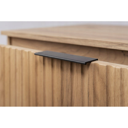 Flow Wall-Mounted 2 Drawer Bathroom Vanity Cabinet with Worktop 80cm - Gold Craft Oak