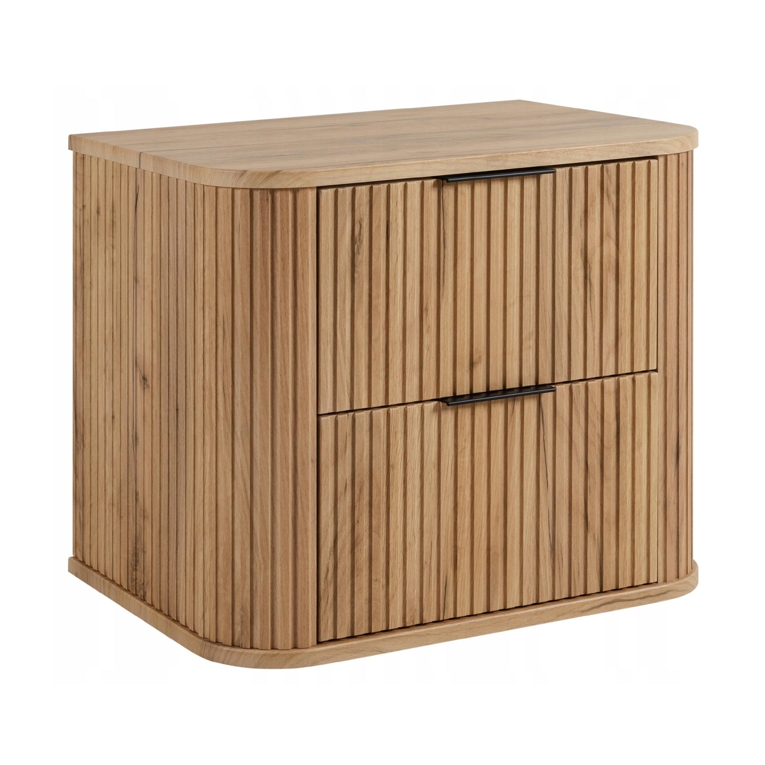 Elegance Glamour Style 2 Drawer Bathroom Wall Vanity Cabinet 60cm - Gold Craft Oak