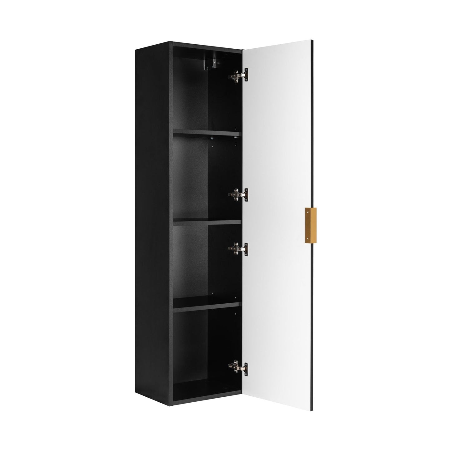 Flow Wall-Mounted Tall Bathroom Cabinet 136cm - Black