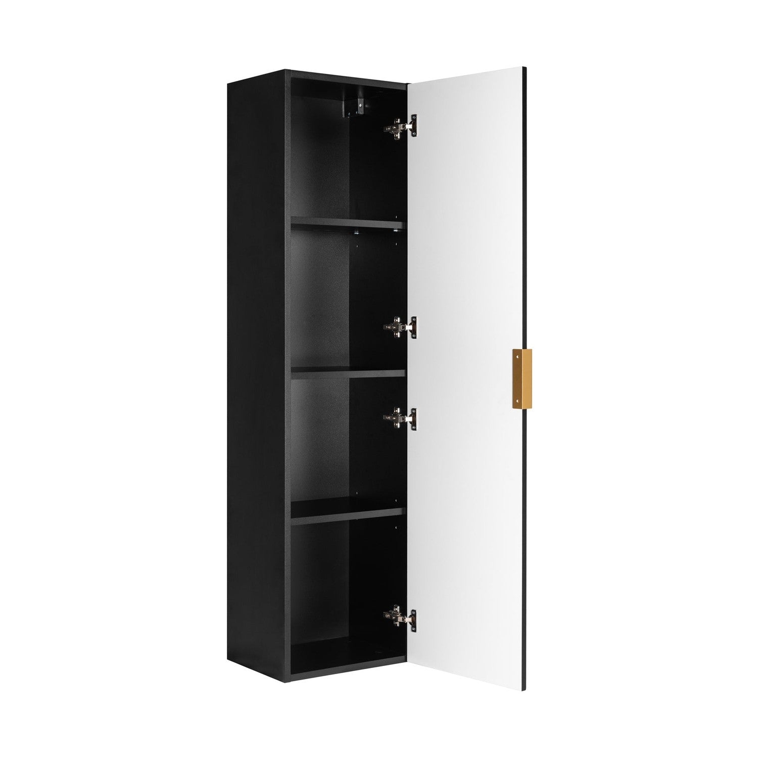 Flow Wall-Mounted Tall Bathroom Cabinet 136cm - Black