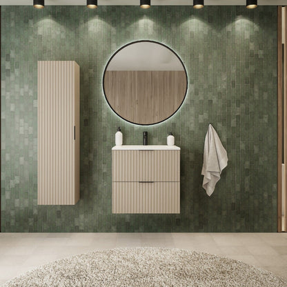 Flow 2 Drawer Bathroom Vanity Cabinet Vanity Unit with Basin 60cm - Cashmere