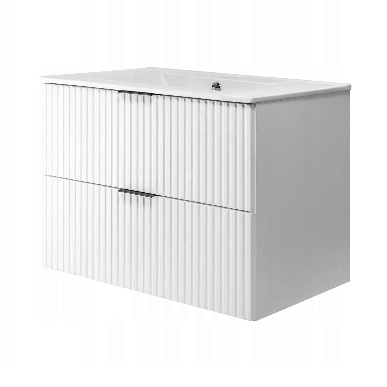 Flow Wall-Mounted 2 Bathroom Vanity Cabinets Set with Basin 80cm - White