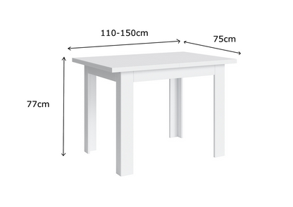 Practical Modern Dining Table with Extension Function - White