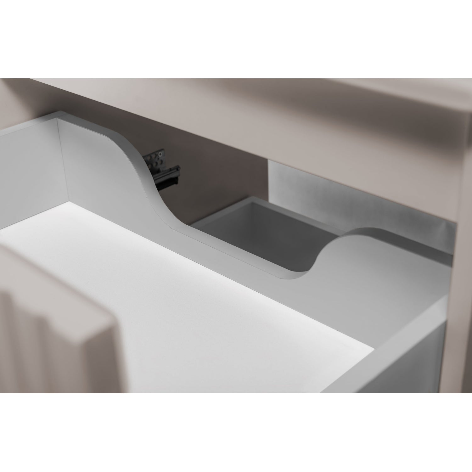 Flow Wall-Mounted 2 Drawer Bathroom Vanity Cabinet with Basin 80cm - Cashmere