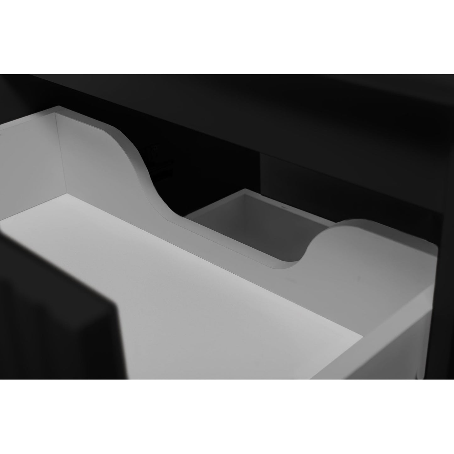 Flow 2 Drawer Bathroom Vanity Cabinet 60 cm with Worktop - Black