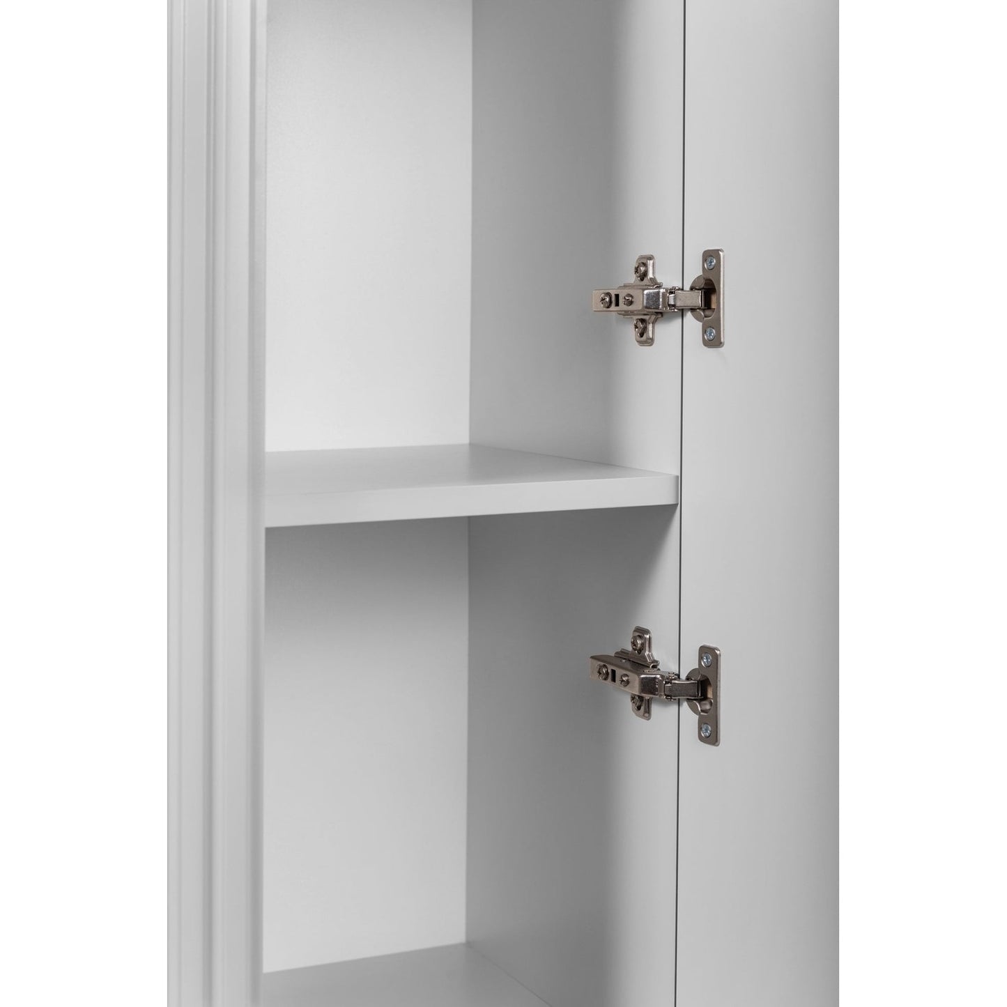 Elegance Glamour Style Tall Bathroom Wall Cabinet - White