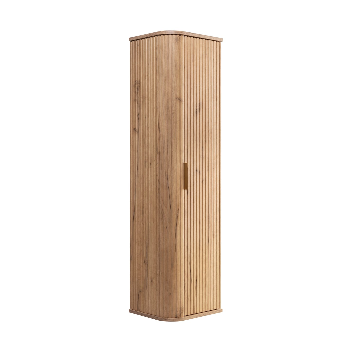 Elegance Glamour Style Tall Bathroom Wall Cabinet - Gold Craft Oak
