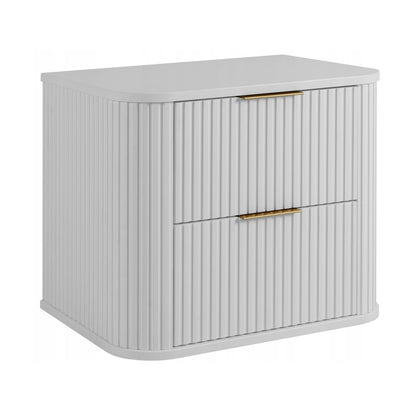 Elegance Glamour Style 2 Drawer Bathroom Wall Vanity Cabinet 60cm - White