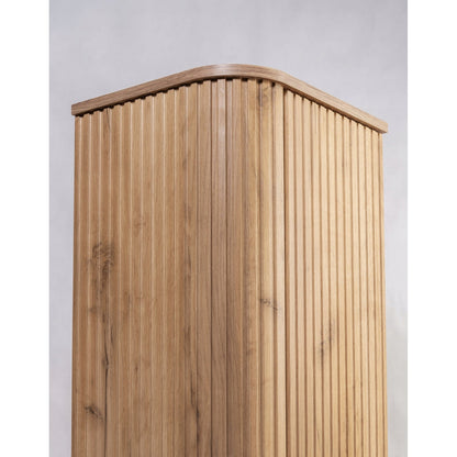 Elegance Glamour Style Tall Bathroom Wall Cabinet - Gold Craft Oak