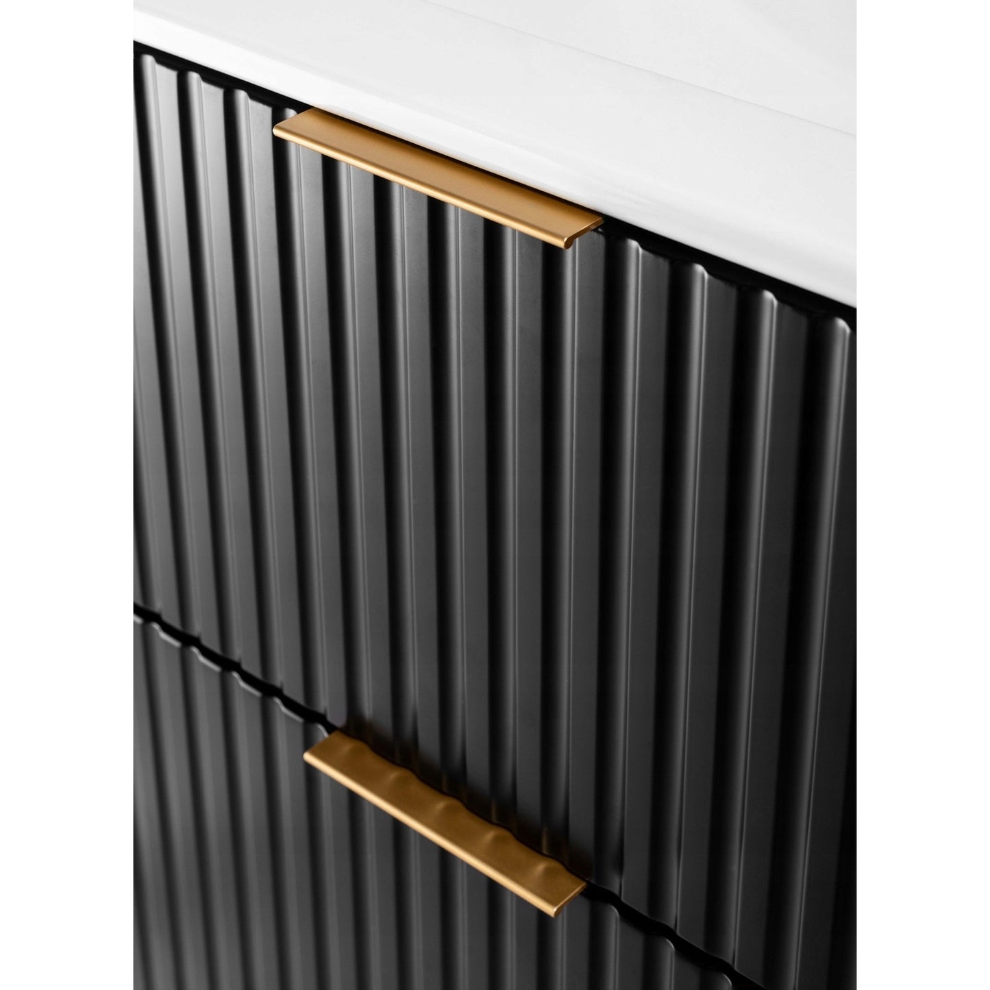 Flow 2 Drawer Bathroom Vanity Cabinet 60 cm with Worktop - Black