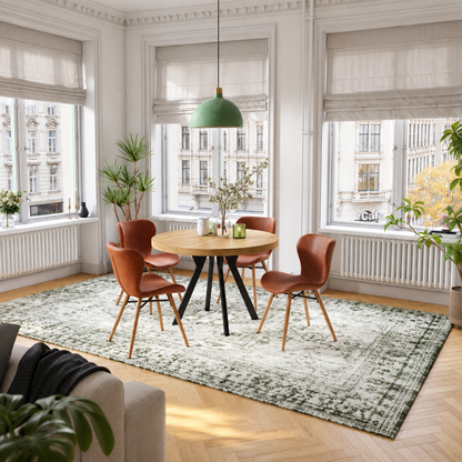 Altea Set of 2 Faux Leather Dining Chairs with Oak Legs - Retro Brandy