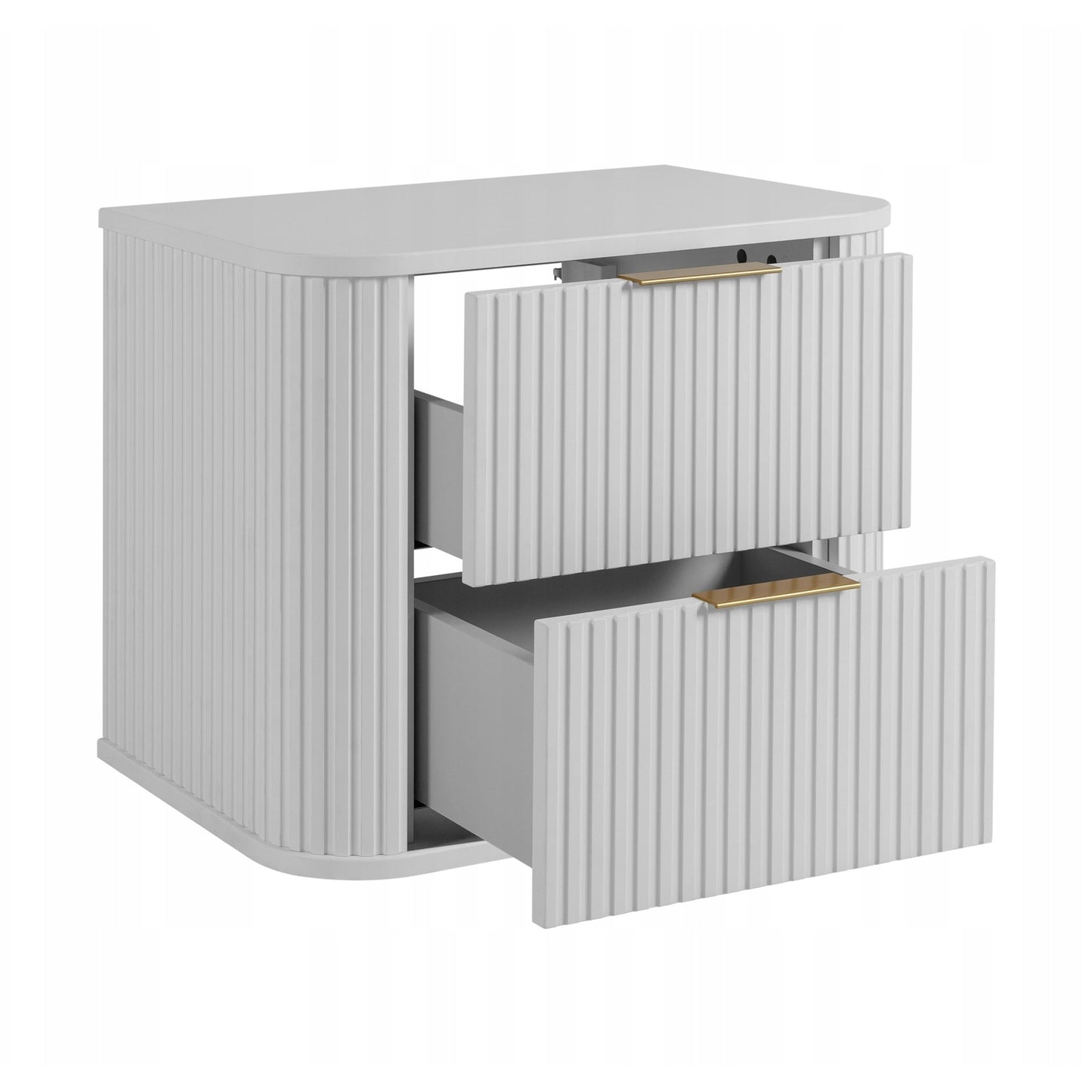 Elegance Glamour Style 2 Drawer Bathroom Wall Vanity Cabinet 60cm - White