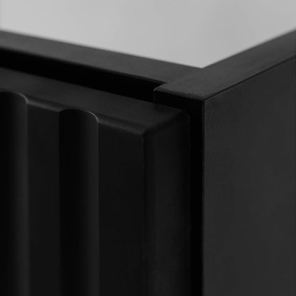 Flow 1 Door Fluted Bathroom Vanity Cabinet with Worktop 40cm - Black