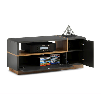 Folk Modern Loft Style TV Cabinet with Open Shelf – Anthracite / Artisan Oak