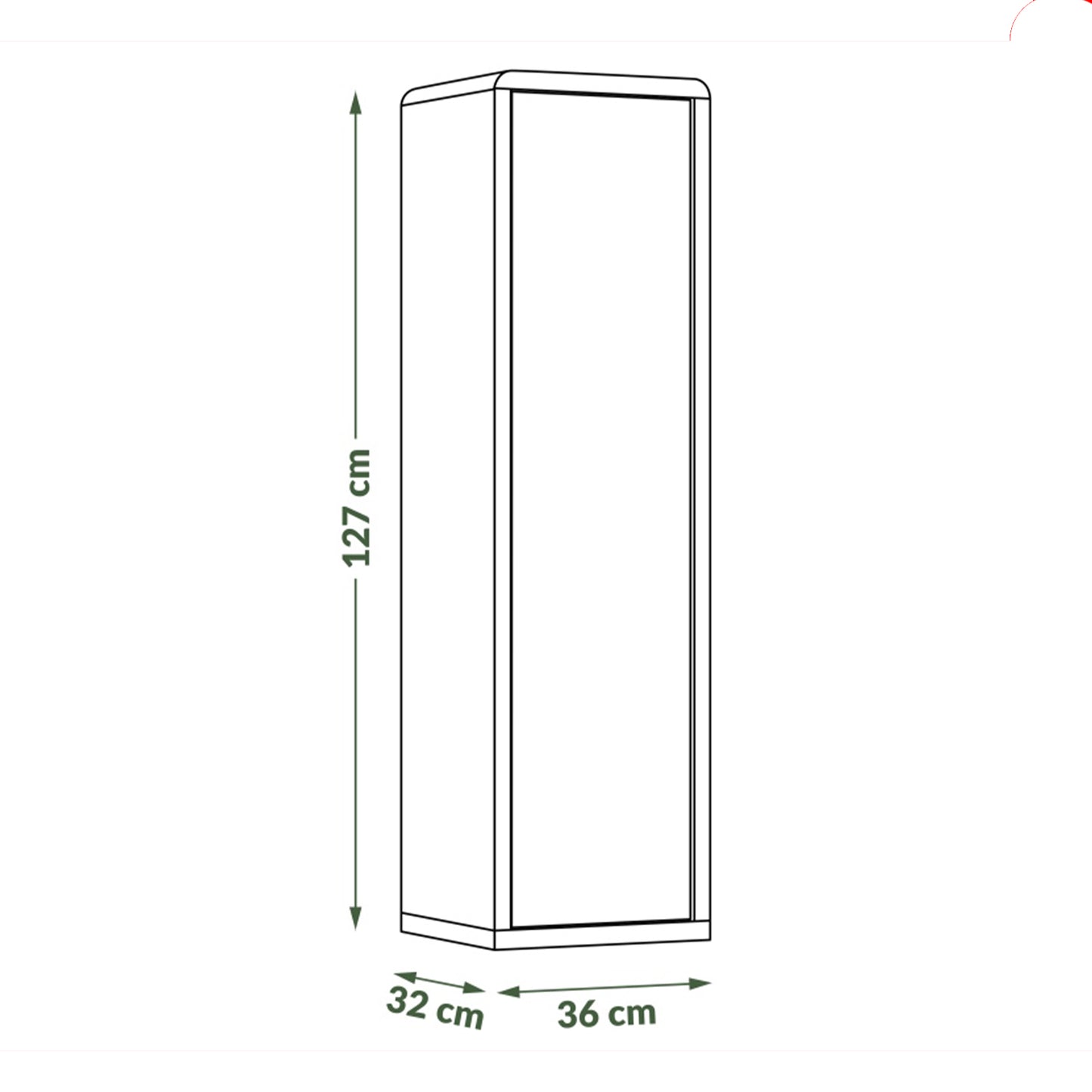 Folk Modern Loft Style Tall Wall Cabinet with Closed Door – Anthracite