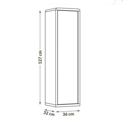 Folk Modern Loft Style Tall Wall Cabinet with Closed Door – Anthracite