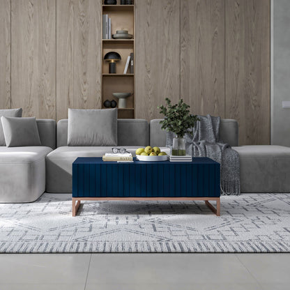 Elpis Glamour Coffee Table 110 cm - Navy Matt / Copper Frame