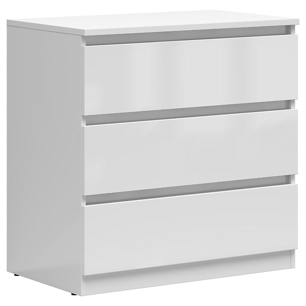 Exter Chest of Drawers 75 cm with 3 Drawers - White Gloss