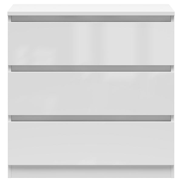 Exter Chest of Drawers 75 cm with 3 Drawers - White Gloss