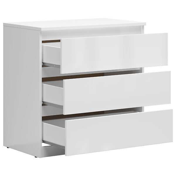 Exter Chest of Drawers 75 cm with 3 Drawers - White Gloss