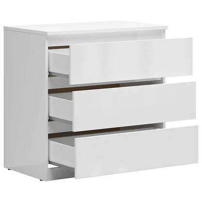 Exter Chest of Drawers 75 cm with 3 Drawers - White Gloss