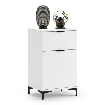 Lana Modern Slim Sideboard with Drawer and Cupboard – White