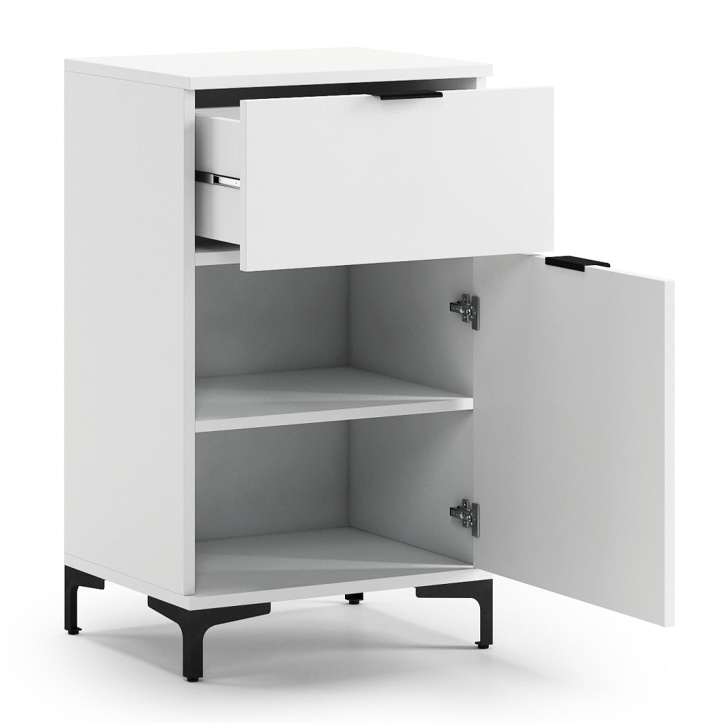 Lana Modern Slim Sideboard with Drawer and Cupboard – White