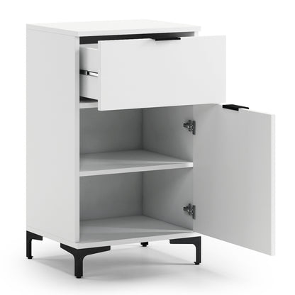 Lana Modern Slim Sideboard with Drawer and Cupboard – White