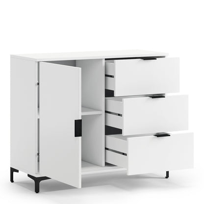 Lana Modern Sideboard with Drawers and Cabinet – White