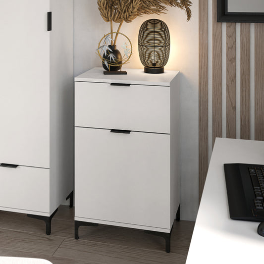 Lana Modern Slim Sideboard with Drawer and Cupboard – White