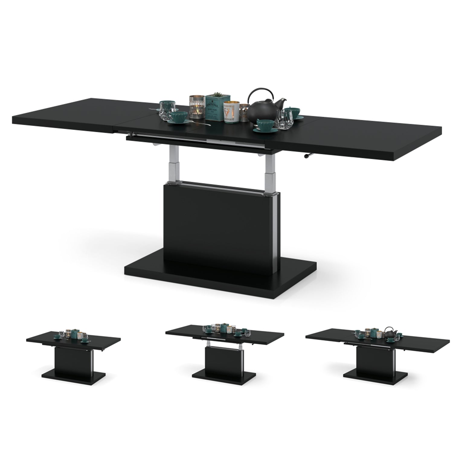 Astrid 70 - 2 in 1 Extending Coffee / Dining Table - Black Matt