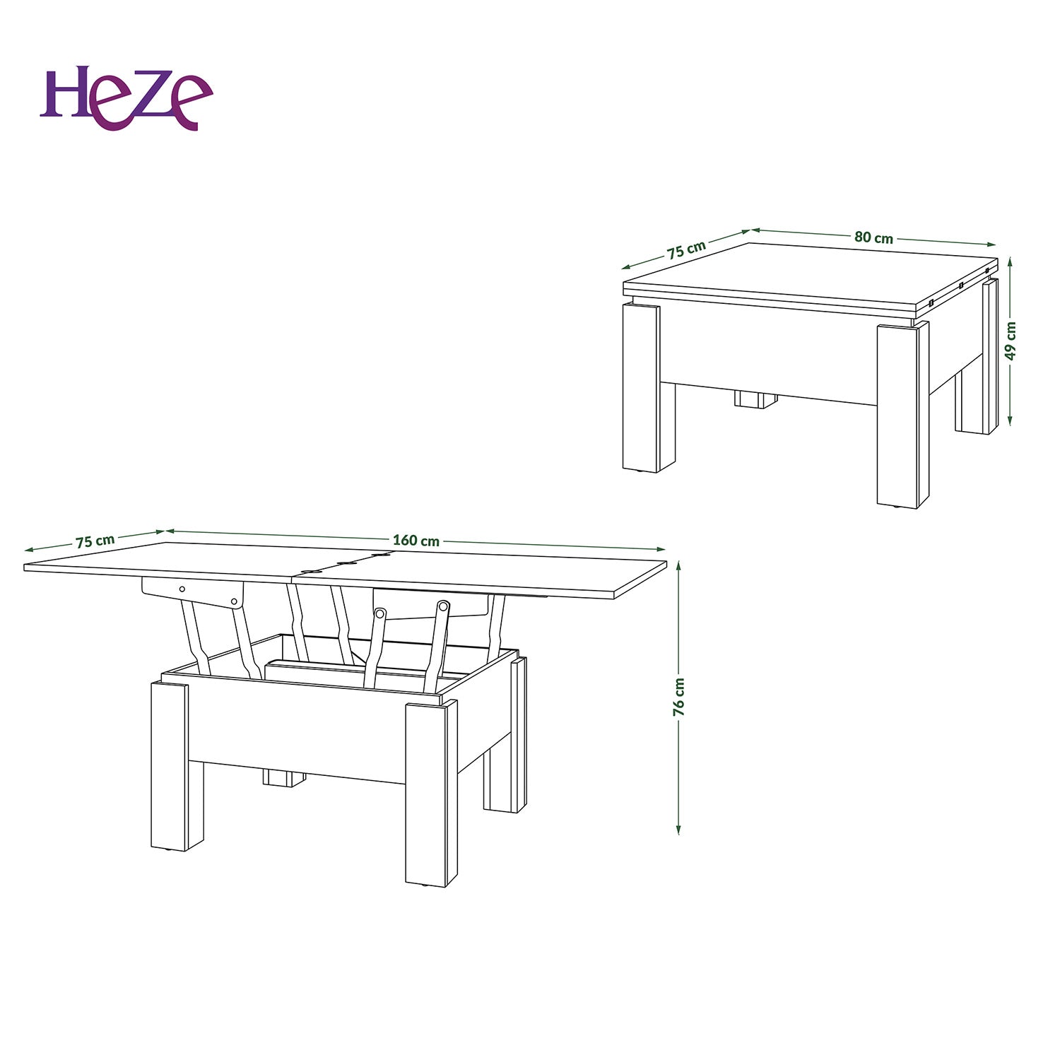 Ozma 2 in 1 Extending Coffee / Dining Table 80-160cm - Artisan Oak / Cashmere