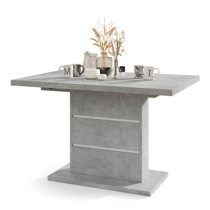 Piano Extendable Dining Table Modern Design - Concrete / White