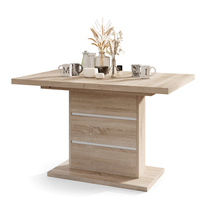 Piano Extendable Dining Table Modern Design - Sonoma Oak / White