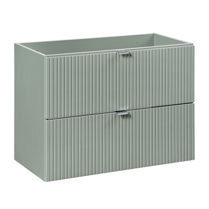 Line Reed 2 Drawer Bathroom Cabinet Vanity Unit 80cm with Built-In Basin - Sage
