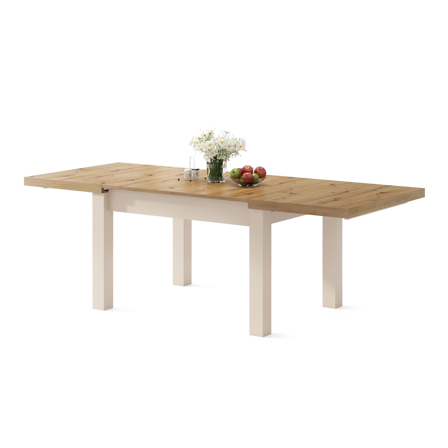 Royal Modern Extendable Dining Table – Oak Artisan / Beige