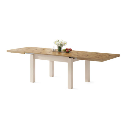 Royal Modern Extendable Dining Table – Oak Artisan / Beige
