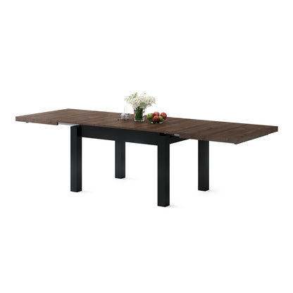 Royal Modern Extendable Dining Table – Brown Oak / Black