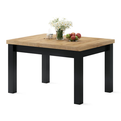 Royal Modern Extendable Dining Table – Gold Craft Oak /Black