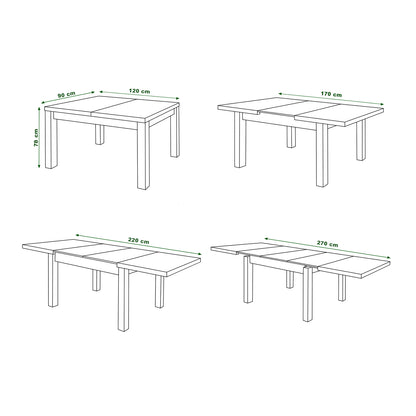 Royal Modern Extendable Dining Table – Oak Sonoma / White