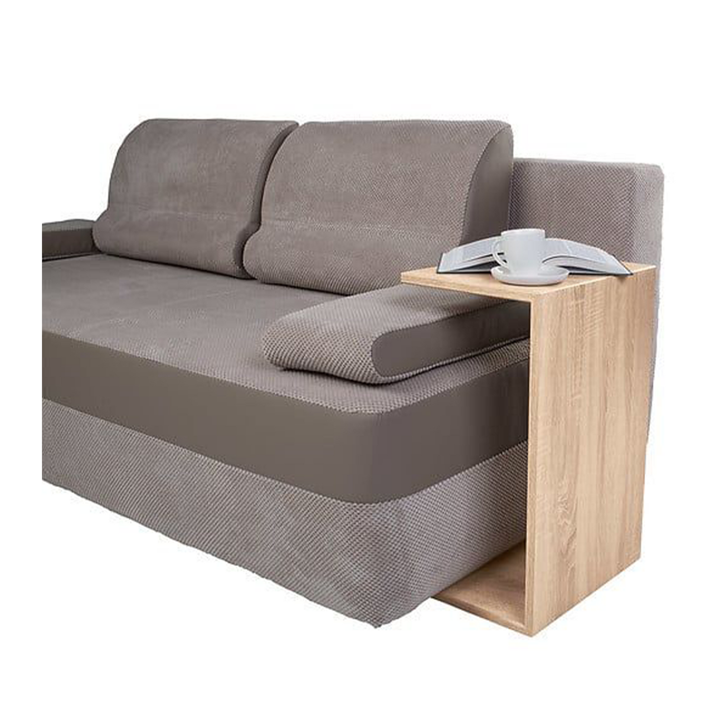 C-Shaped End Table Perfect for Sofa, Bed or Lounge Area - Oak Sonoma