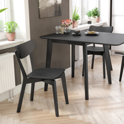 Roxy Luxury Set of 2 Wooden Chairs Retro Scandinavian Style - Black