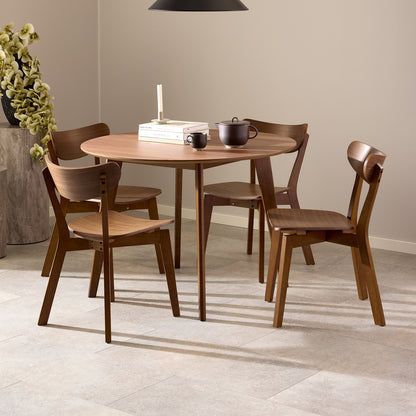 Roxy Luxury Set of 2 Wooden Chairs Retro Scandinavian Style - Walnut